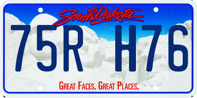 SD license plate 75RH76