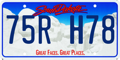 SD license plate 75RH78