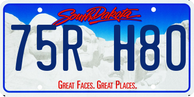 SD license plate 75RH80