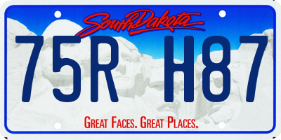 SD license plate 75RH87