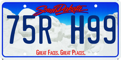 SD license plate 75RH99
