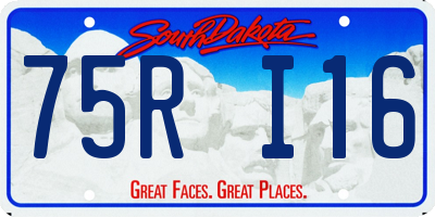 SD license plate 75RI16