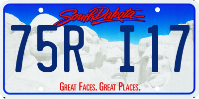 SD license plate 75RI17