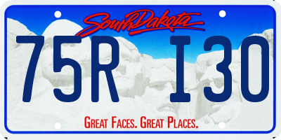 SD license plate 75RI30