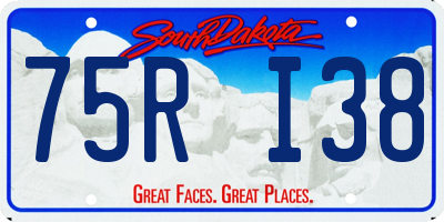 SD license plate 75RI38