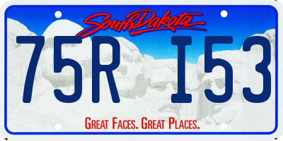 SD license plate 75RI53
