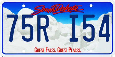 SD license plate 75RI54