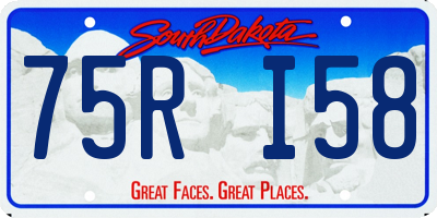 SD license plate 75RI58