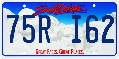 SD license plate 75RI62