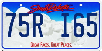 SD license plate 75RI65