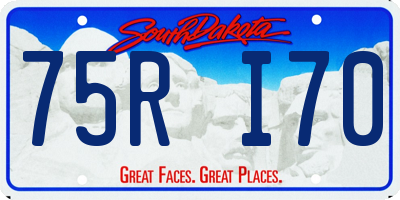 SD license plate 75RI70