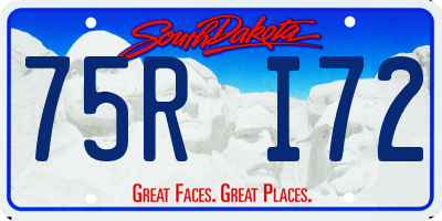 SD license plate 75RI72