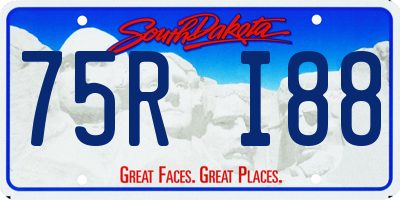 SD license plate 75RI88