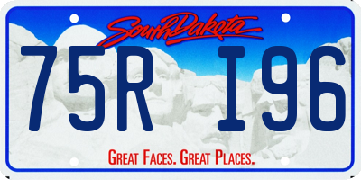 SD license plate 75RI96