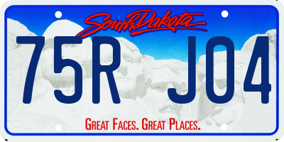 SD license plate 75RJ04