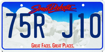 SD license plate 75RJ10