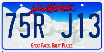 SD license plate 75RJ13