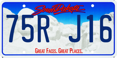 SD license plate 75RJ16