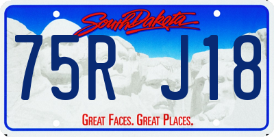 SD license plate 75RJ18