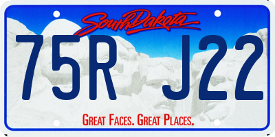 SD license plate 75RJ22