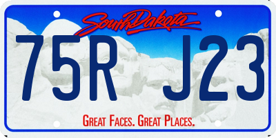 SD license plate 75RJ23