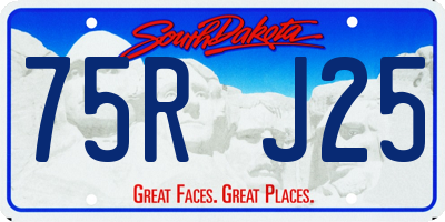 SD license plate 75RJ25