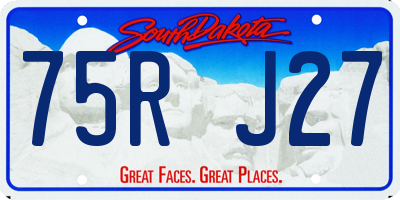 SD license plate 75RJ27