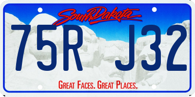 SD license plate 75RJ32