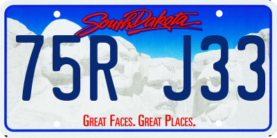 SD license plate 75RJ33