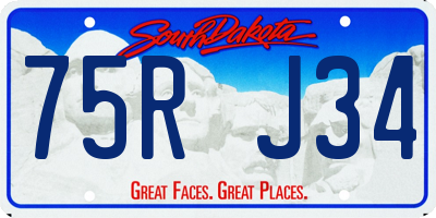 SD license plate 75RJ34