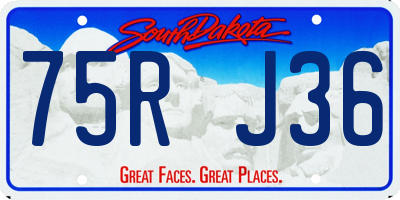 SD license plate 75RJ36