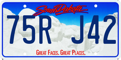 SD license plate 75RJ42