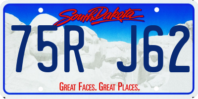SD license plate 75RJ62