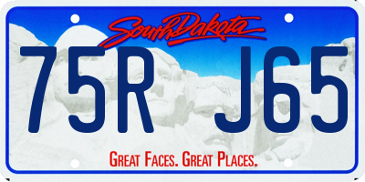 SD license plate 75RJ65