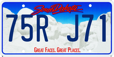 SD license plate 75RJ71