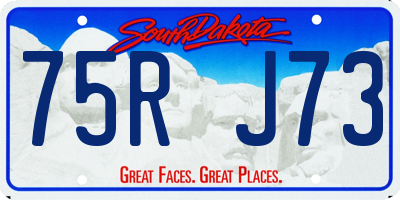 SD license plate 75RJ73