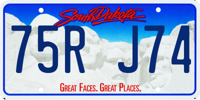 SD license plate 75RJ74
