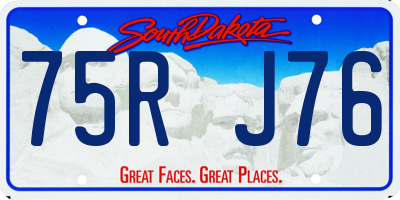 SD license plate 75RJ76