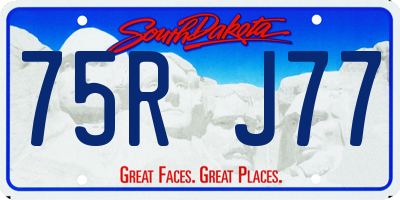 SD license plate 75RJ77