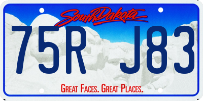 SD license plate 75RJ83