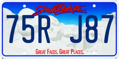 SD license plate 75RJ87