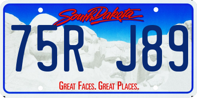 SD license plate 75RJ89