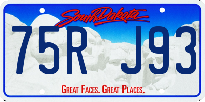 SD license plate 75RJ93
