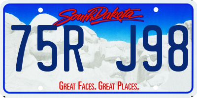 SD license plate 75RJ98