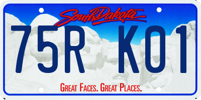 SD license plate 75RK01