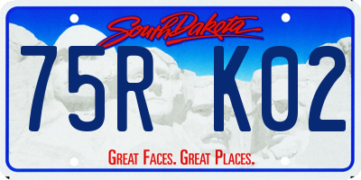 SD license plate 75RK02