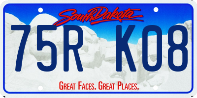 SD license plate 75RK08