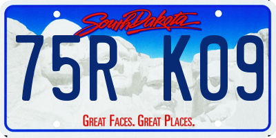 SD license plate 75RK09