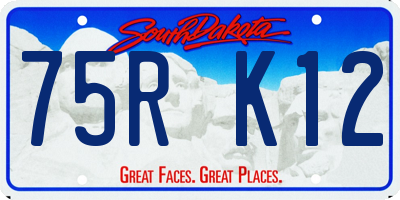 SD license plate 75RK12