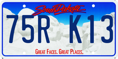 SD license plate 75RK13